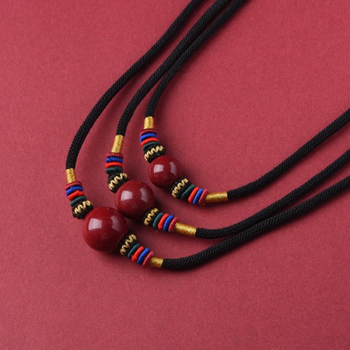 Cinnabar Lucky Bead Protection Necklace Pendant Cinnabar Lucky Bead Protection Necklace Pendant