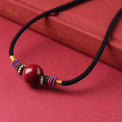 Cinnabar Lucky Bead Protection Necklace Pendant Cinnabar Lucky Bead Protection Necklace Pendant