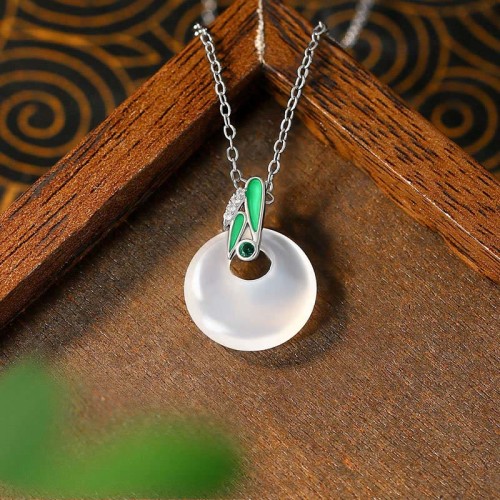 Chalcedony Bamboo Peace Buckle Wealth Pendant Chalcedony Bamboo Peace Buckle Wealth Pendant