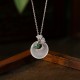 Chalcedony Ginkgo Leaf Peace Necklace Pendant Chalcedony Ginkgo Leaf Peace Necklace Pendant