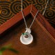Chalcedony Ginkgo Leaf Peace Necklace Pendant Chalcedony Ginkgo Leaf Peace Necklace Pendant