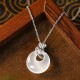 Chalcedony Ginkgo Leaf Peace Necklace Pendant Chalcedony Ginkgo Leaf Peace Necklace Pendant