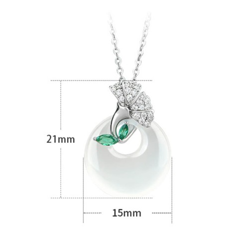 Chalcedony Ginkgo Leaf Peace Necklace Pendant Chalcedony Ginkgo Leaf Peace Necklace Pendant