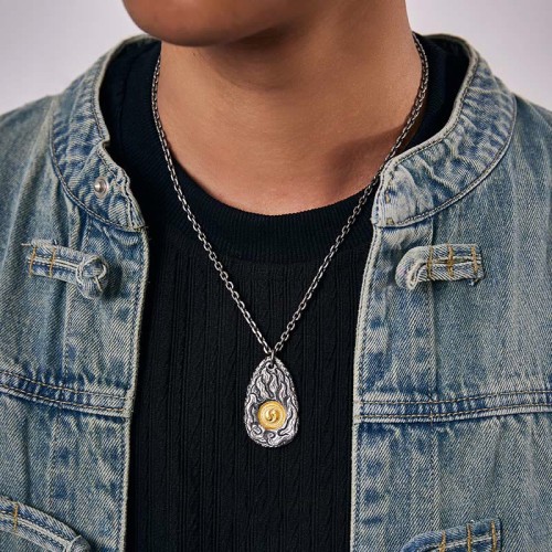 999 Silver Gold Tai Chi Yin Yang Necklace 999 Silver Gold Tai Chi Yin Yang Necklace