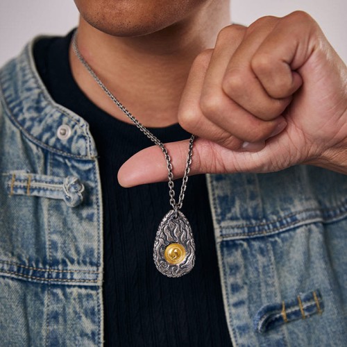 999 Silver Gold Tai Chi Yin Yang Necklace 999 Silver Gold Tai Chi Yin Yang Necklace