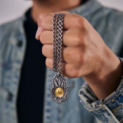 999 Silver Gold Tai Chi Yin Yang Necklace 999 Silver Gold Tai Chi Yin Yang Necklace