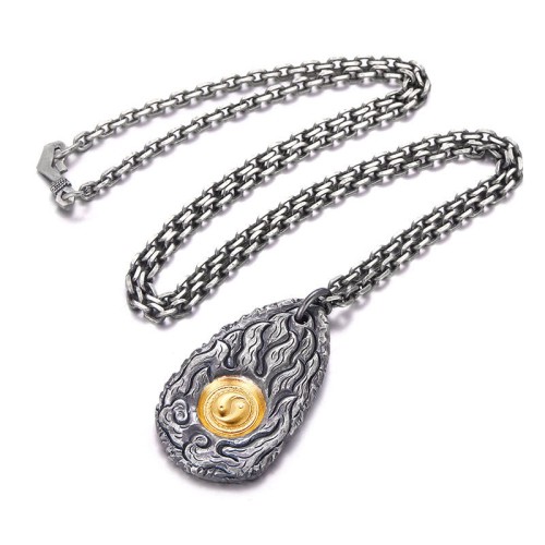 999 Silver Gold Tai Chi Yin Yang Necklace 999 Silver Gold Tai Chi Yin Yang Necklace