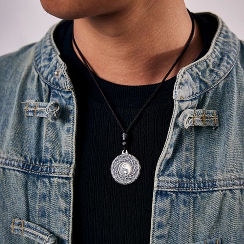 999 Silver Tai Chi Yin Yang Bagua Mountain Ghost Necklace 999 Silver Tai Chi Yin Yang Bagua Mountain Ghost Necklace