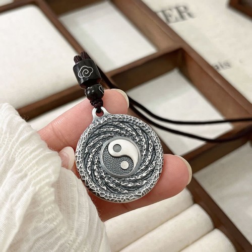 999 Silver Tai Chi Yin Yang Bagua Mountain Ghost Necklace 999 Silver Tai Chi Yin Yang Bagua Mountain Ghost Necklace