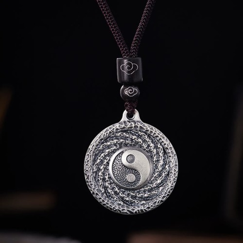 999 Silver Tai Chi Yin Yang Bagua Mountain Ghost Necklace 999 Silver Tai Chi Yin Yang Bagua Mountain Ghost Necklace