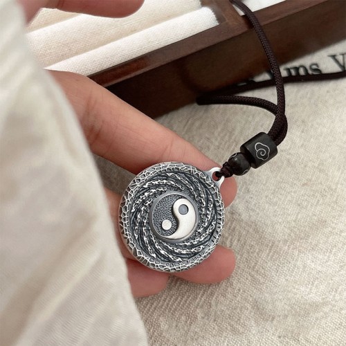 999 Silver Tai Chi Yin Yang Bagua Mountain Ghost Necklace 999 Silver Tai Chi Yin Yang Bagua Mountain Ghost Necklace