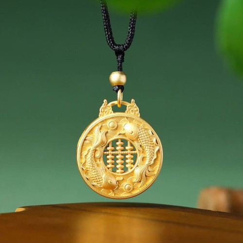 Gold Plated Copper Koi Fish Strength Pendant