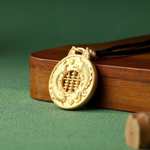Gold Plated Copper Koi Fish Strength Pendant