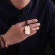 Silver Plated Copper Fu Character Fortune Necklace