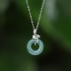 Silver 18K Gold Jade Peace Snake Pendant Silver 18K Gold Jade Peace Snake Pendant