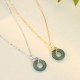 Silver 18K Gold Jade Peace Snake Pendant Silver 18K Gold Jade Peace Snake Pendant