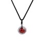 999 Silver Red Agate Peace Buckle Blessing Pendant