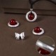 999 Silver Red Agate Peace Buckle Blessing Pendant