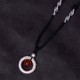 999 Silver Red Agate Peace Buckle Blessing Pendant