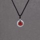 999 Silver Red Agate Peace Buckle Blessing Pendant