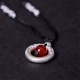 999 Silver Red Agate Peace Buckle Blessing Pendant