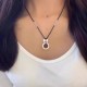 999 Silver Red Agate Peace Buckle Blessing Pendant