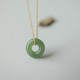 925 Silver Plated Gold Hetian Jade Peace Necklace