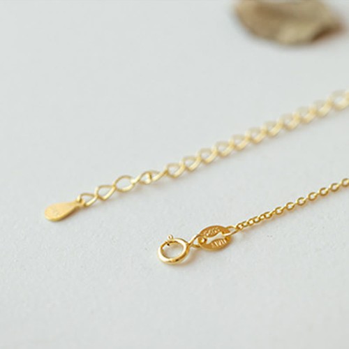 925 Silver Plated Gold Hetian Jade Peace Necklace