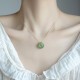 925 Silver Plated Gold Hetian Jade Peace Necklace