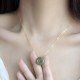 925 Silver Plated Gold Hetian Jade Peace Necklace