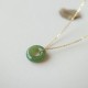 925 Silver Plated Gold Hetian Jade Peace Necklace