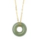 925 Silver Plated Gold Hetian Jade Peace Necklace