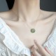 925 Silver Plated Gold Hetian Jade Peace Necklace
