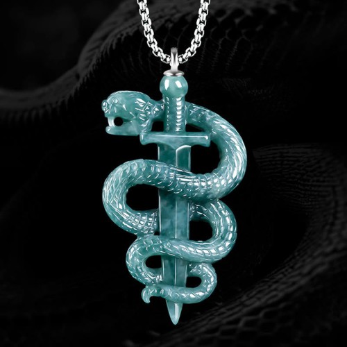 Hetian Jade Snake Sword Luck Pendant Hetian Jade Snake Sword Luck Pendant