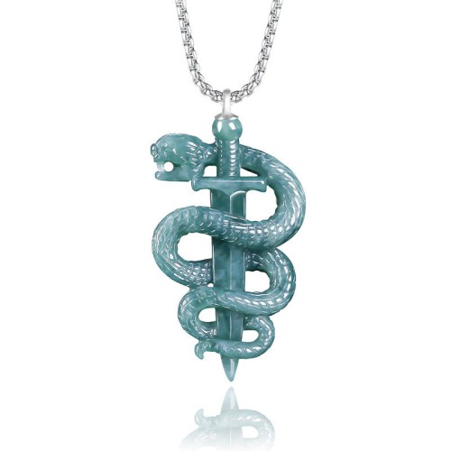 Hetian Jade Snake Sword Luck Pendant Hetian Jade Snake Sword Luck Pendant