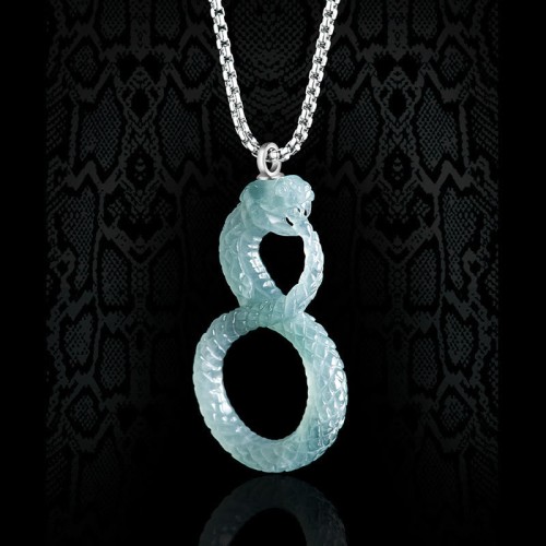 925 Sterling Silver Natural Jade Year of the Snake Necklace Pendant 925 Sterling Silver Natural Jade Year of the Snake Necklace Pendant