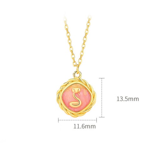 925 Silver Year of the Snake Golden Snake Necklace
