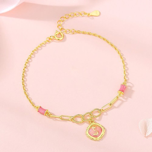925 Silver Year of the Snake Golden Snake Necklace