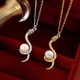 Snake Around Pearl Year of the Snake Necklace Snake Around Pearl Year of the Snake Necklace