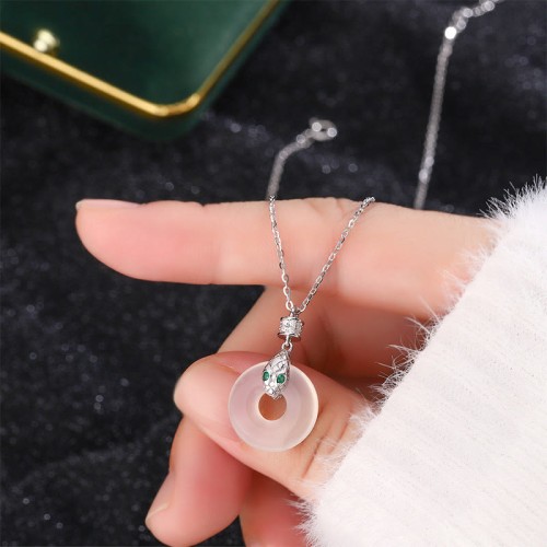 999 Silver Chalcedony Peace Snake Healing Necklace 999 Silver Chalcedony Peace Snake Healing Necklace