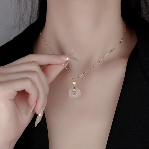 999 Silver Chalcedony Peace Snake Healing Necklace 999 Silver Chalcedony Peace Snake Healing Necklace