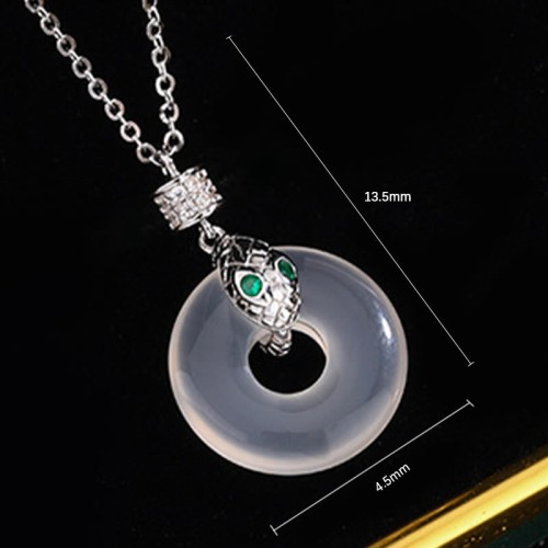 999 Silver Chalcedony Peace Snake Healing Necklace 999 Silver Chalcedony Peace Snake Healing Necklace