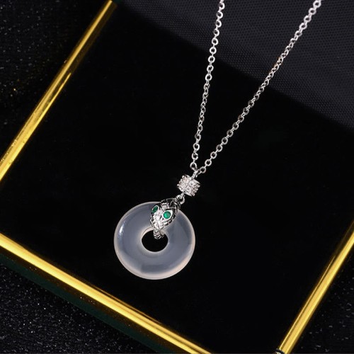999 Silver Chalcedony Peace Snake Healing Necklace 999 Silver Chalcedony Peace Snake Healing Necklace