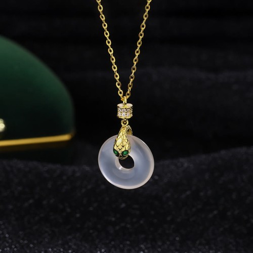 999 Silver Chalcedony Peace Snake Healing Necklace 999 Silver Chalcedony Peace Snake Healing Necklace