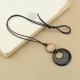Black Obsidian Liuli Picture Stone Fulfillment Necklace Black Obsidian Liuli Picture Stone Fulfillment Necklace