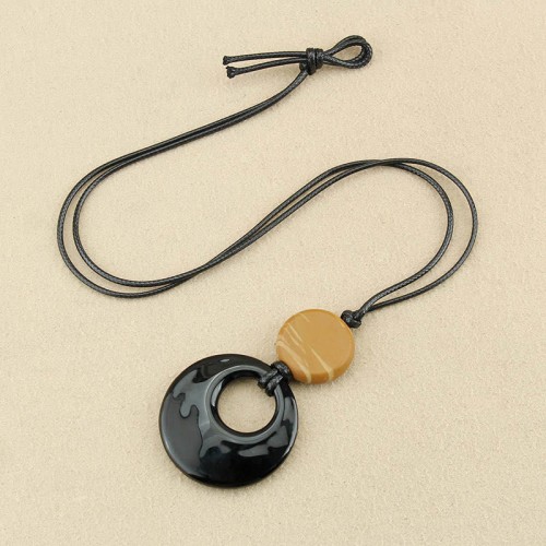 Black Obsidian Liuli Picture Stone Fulfillment Necklace Black Obsidian Liuli Picture Stone Fulfillment Necklace
