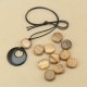 Black Obsidian Liuli Picture Stone Fulfillment Necklace Black Obsidian Liuli Picture Stone Fulfillment Necklace