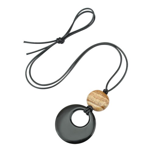 Black Obsidian Liuli Picture Stone Fulfillment Necklace Black Obsidian Liuli Picture Stone Fulfillment Necklace