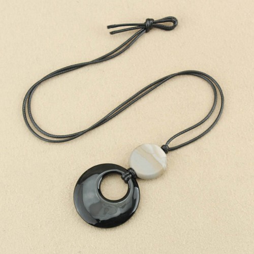Black Obsidian Liuli Picture Stone Fulfillment Necklace Black Obsidian Liuli Picture Stone Fulfillment Necklace