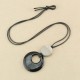 Black Obsidian Liuli Picture Stone Fulfillment Necklace Black Obsidian Liuli Picture Stone Fulfillment Necklace